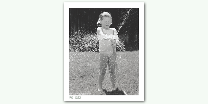 photograph of girl with hose