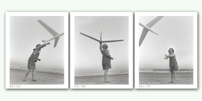 photograph of girl and plane
