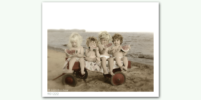 photograph of children on wagon