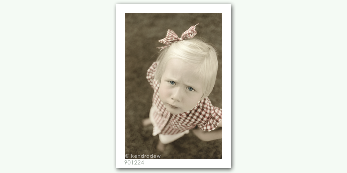 photograph of girl in gingham