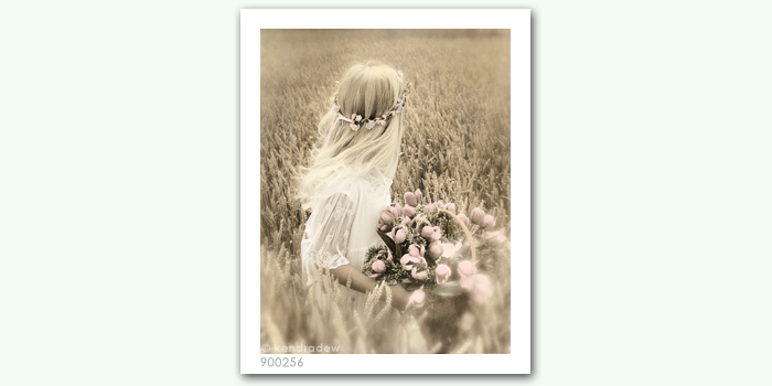 photograph of girl and flowers