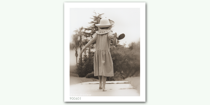 photograph of girl walking