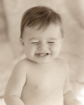photograph of baby squinting