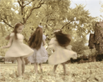 photograph of girls spinning