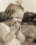 photograph of girl laughing